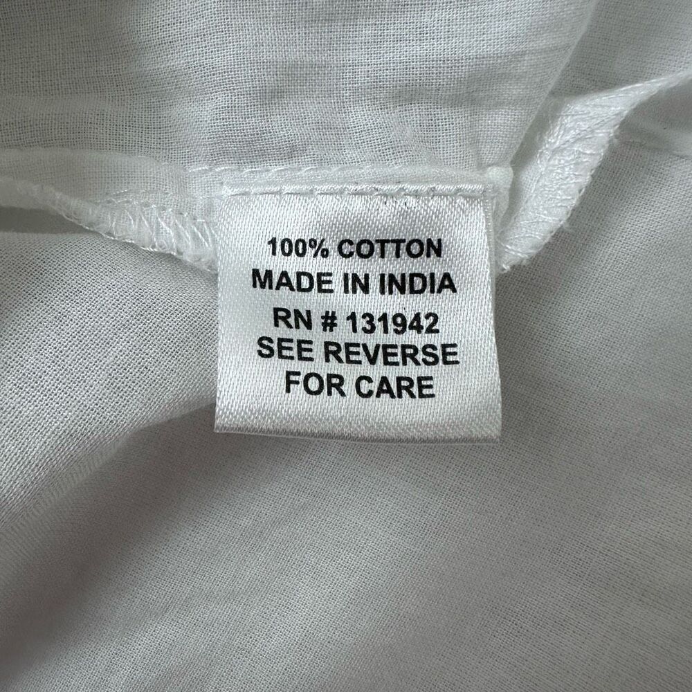 CC Chic Connection Women's‎ L Short Sleeve Embroidered Top White Cotton Coastal - Picture 5 of 11